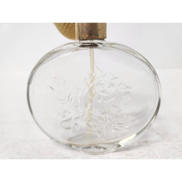 Vintage Avon Clear Glass Perfume Bottle Atomizer Old Fashioned Floral Pattern - Picture 2 of 10